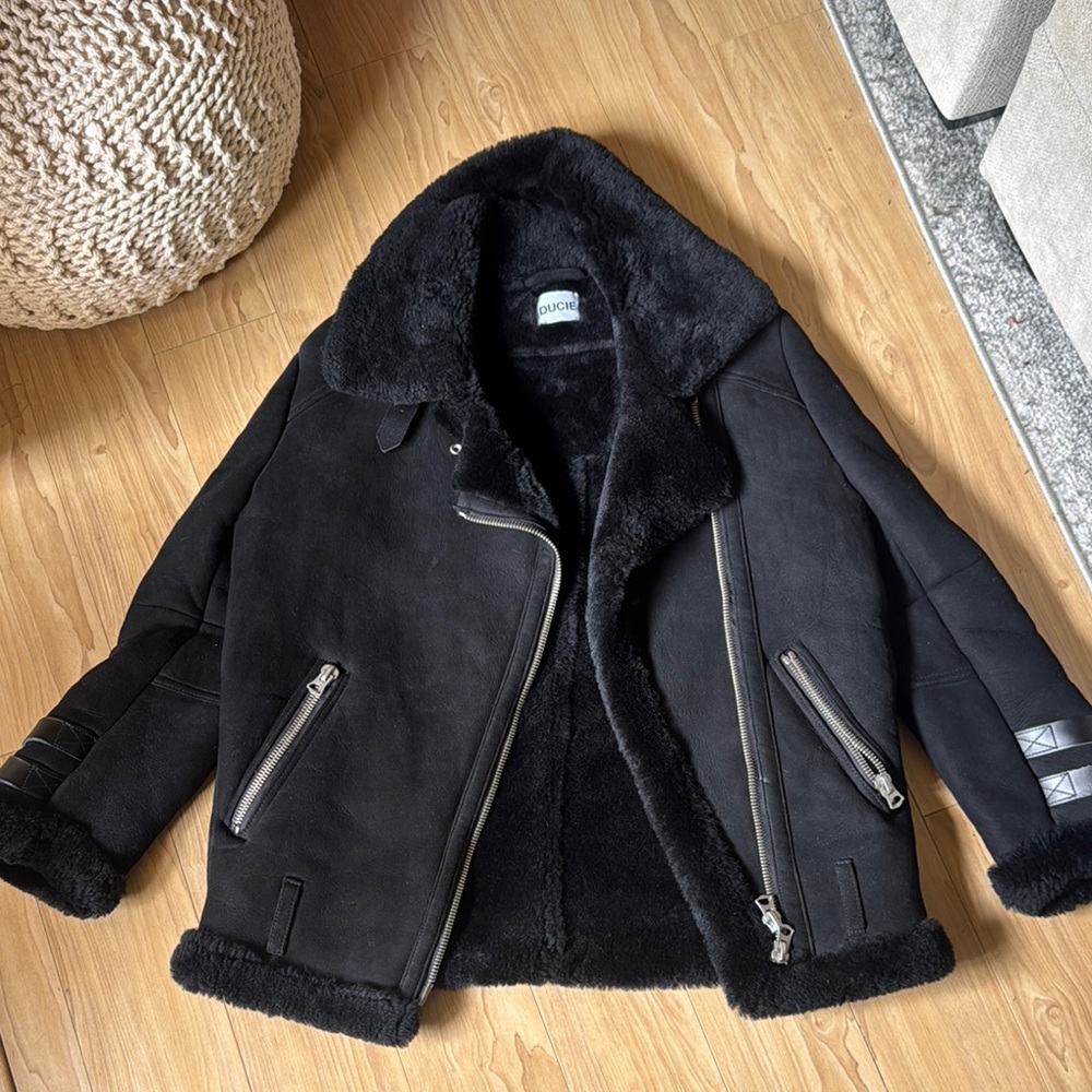 Ducie Black Shearling Jacket